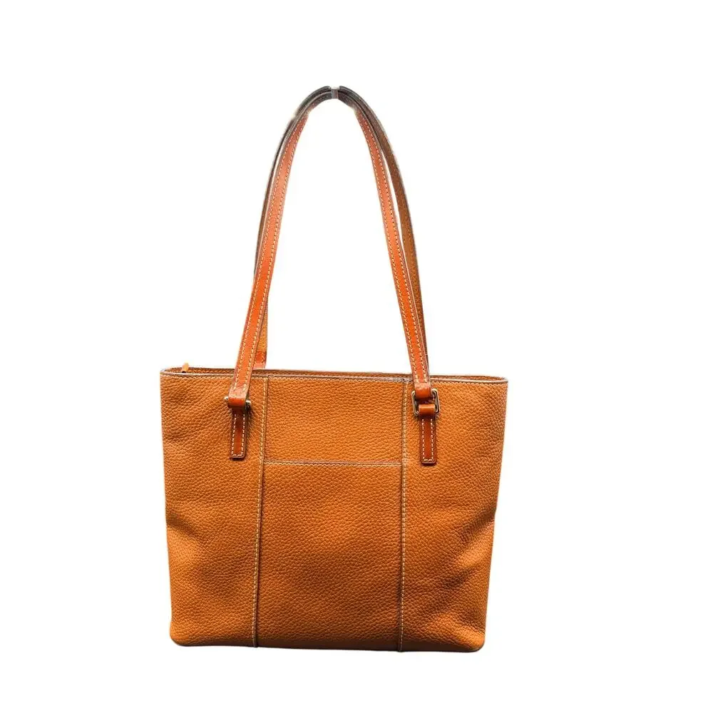 Dooney & Bourke Pebble Grain Leather Tote Bag Cognac Brown